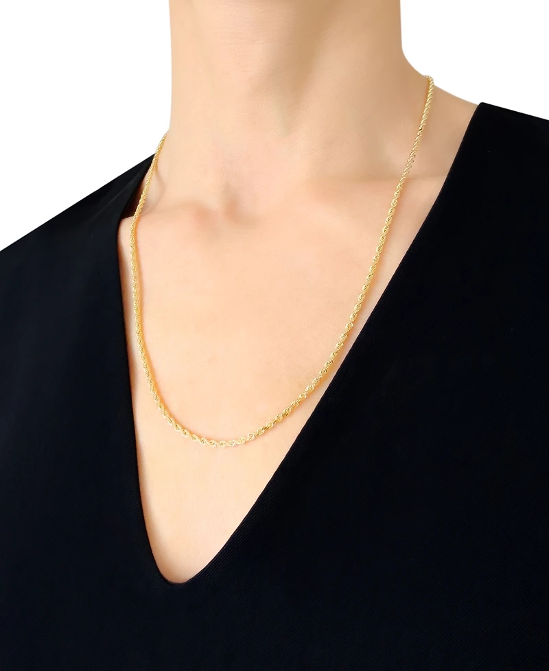 Italian Gold Forza Rope Chain 22" Necklace (2-1/2mm) in 14k Gold