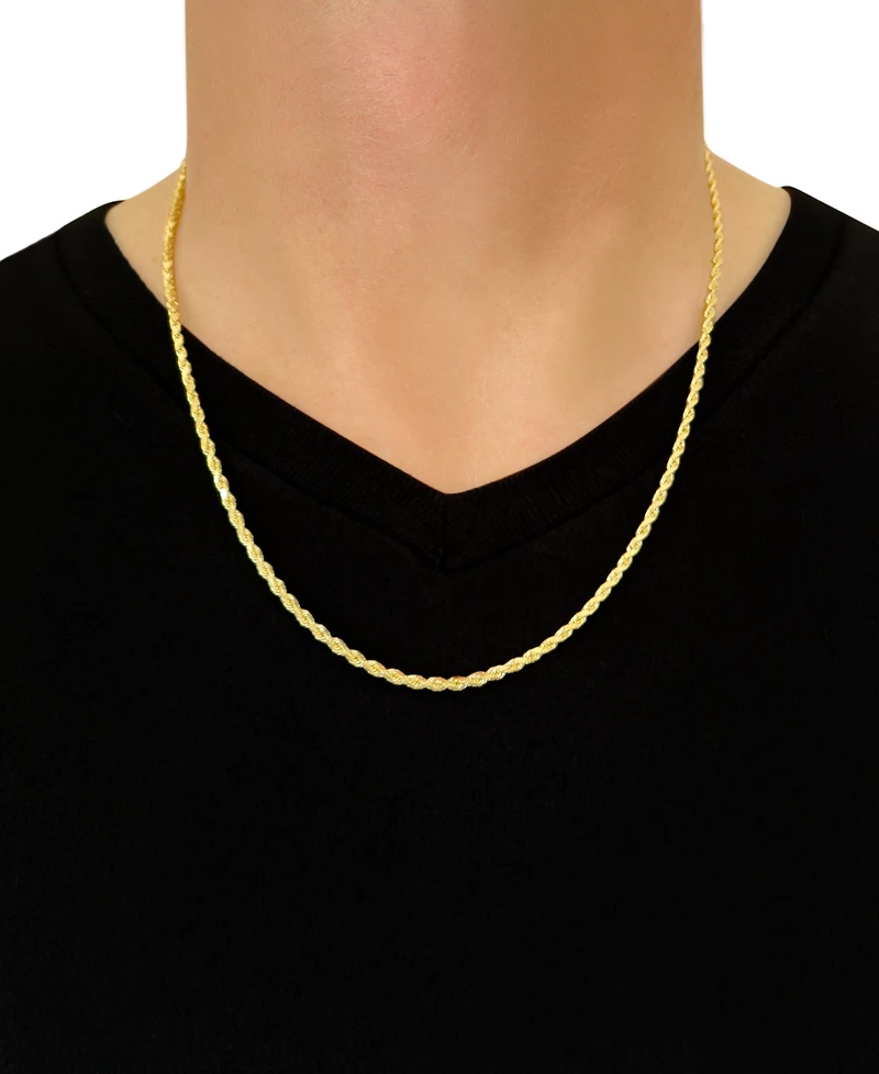 Italian Gold Forza Rope Chain 22" Necklace (2-3/4mm) in 14k Gold