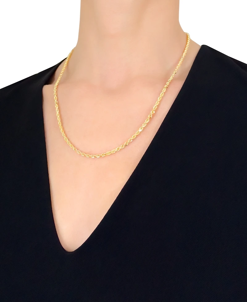 Italian Gold Forza Rope Chain 20" Necklace (3-1/5mm) in 14k Gold