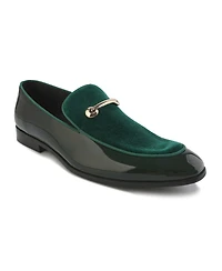 Gino Vitale Men's Velvet & Patent Leather Slip On Dress Loafer