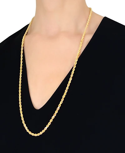 Italian Gold Forza Rope Chain 28" Necklace (4-1/10mm) in 14k Gold