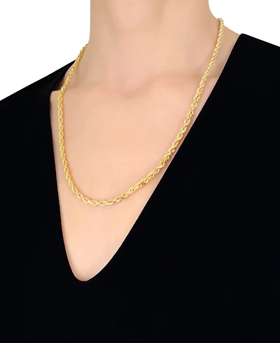 Italian Gold Forza Rope Chain 22" Necklace (4-1/10mm) in 14k Gold