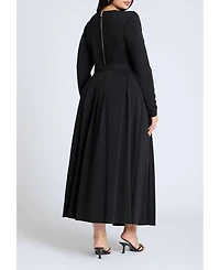 Eloquii Women's Eupalette Dress With Pleats