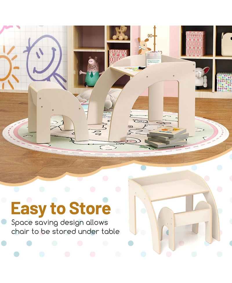 Kids Desk and Chair Set Wooded Toddler Table and Chair Set with Proper Height