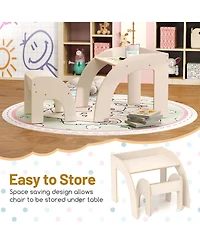 Kids Desk and Chair Set Wooded Toddler Table and Chair Set with Proper Height