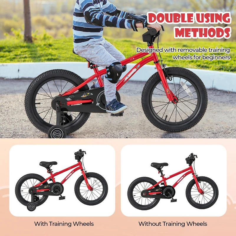 Kids Bike Sport Bicycle for 4-7 Years Old with Adjustable Seat, Reflectors, and Training Wheels a Safe Fun Ride