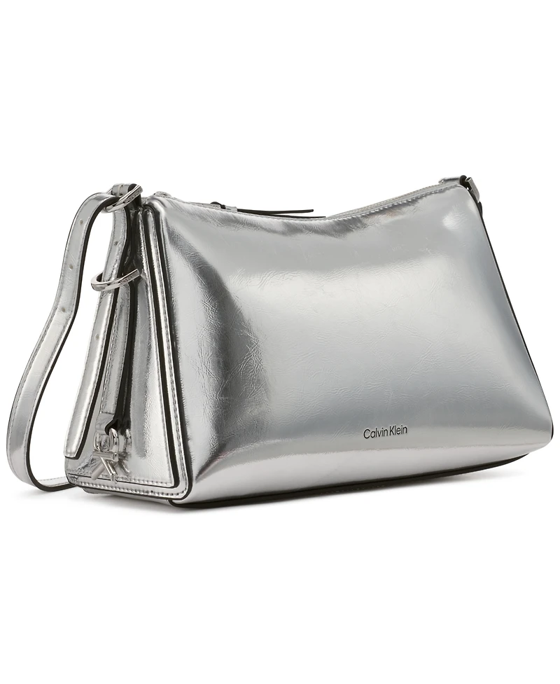 Calvin Klein Mandy Metallic Top Zipper Crossbody