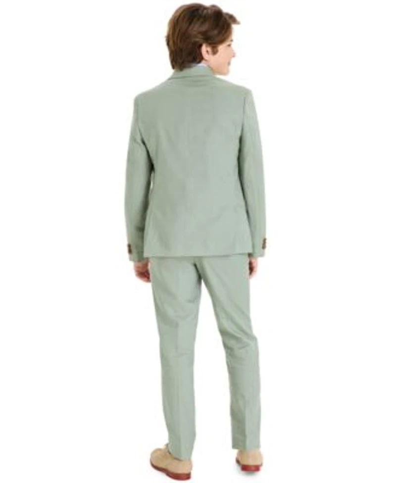 B By Brooks Brothers Big Boys Linen Blend Classic Fit Suit Jacket Stretch Suit Pants