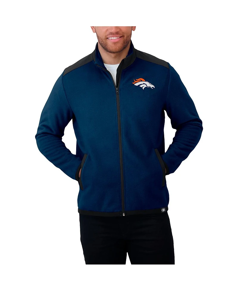 Darius Rucker Collection by Fanatics Men's Navy Denver Broncos Color Block Polar Fleece Full-Zip Jacket