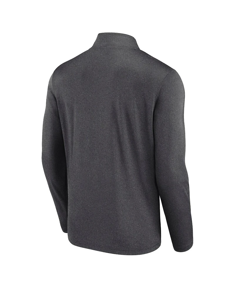Logo Athletic Men's Heather Charcoal Vegas Golden Knights Head-to-Head Raglan Quarter-Zip Top