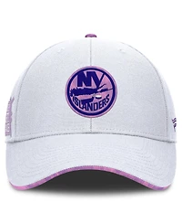 Fanatics Men's White New York Islanders Authentic Pro Hockey Fights Cancer Adjustable Hat