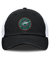 Fanatics Men's Black/White Minnesota Wild Averie Trucker Adjustable Hat