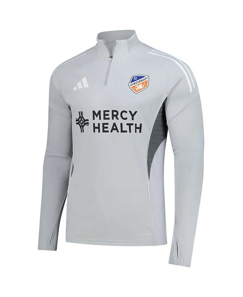 Adidas Men's Silver Fc Cincinnati 2025 Quarter-Zip Long Sleeve Training Top