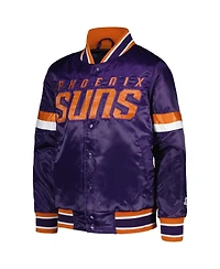 Starter Big Boys and Girls Purple Phoenix Suns Home Game Varsity Satin Full-Snap Jacket