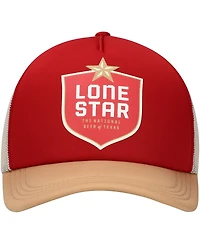 Lids Men's Red/Tan Lone Star Beer Foam Trucker Adjustable Hat
