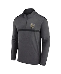 Logo Athletic Men's Heather Charcoal Vegas Golden Knights Head-to-Head Raglan Quarter-Zip Top