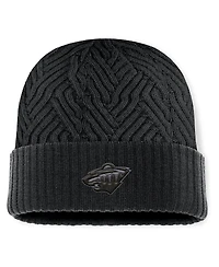 Fanatics Men's Black Minnesota Wild Authentic Pro Road Cuffed Knit Hat