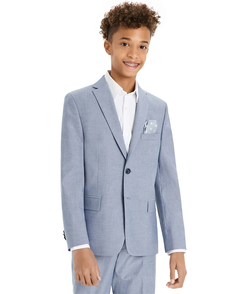 Michael Kors Big Boys Chambray Classic Fit Stretch Suit Jacket