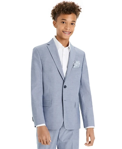 Michael Kors Big Boys Chambray Classic Fit Stretch Suit Jacket
