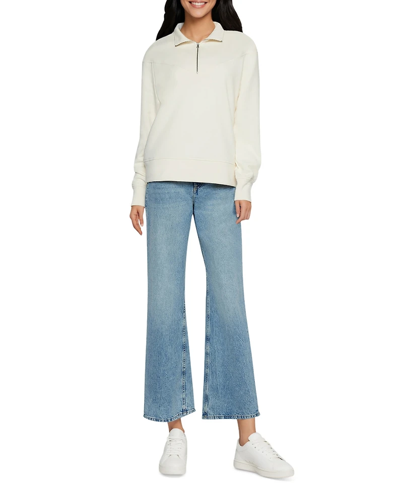 Three Dots Women's Jeanine Quarter-Zip Pullover Sweater