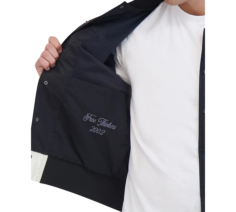 Hudson Men's Lightweight Satin Nylon Varsity Jacket