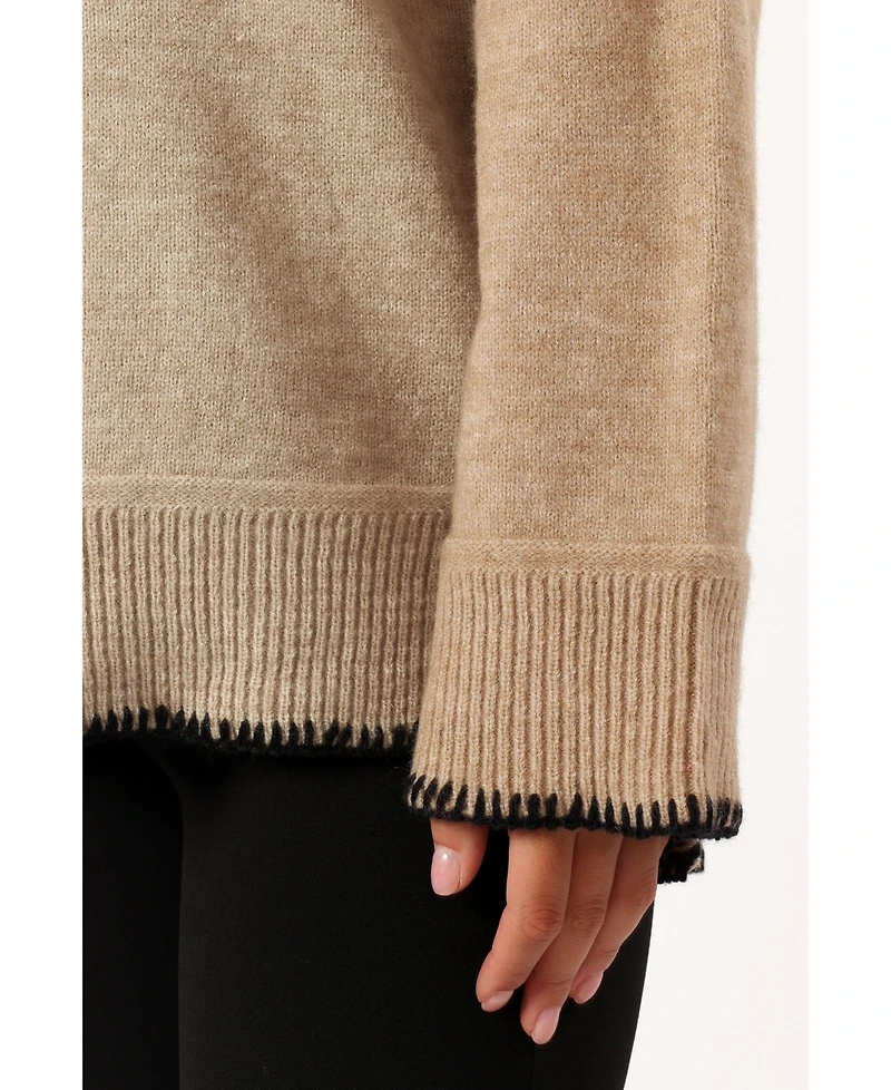 Petal and Pup Women's Elise Contrast Hem Knit Sweater
