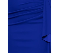 Xscape Plus Size Puff-Sleeve Ruffled Gown