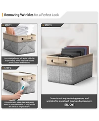 Sorbus 3 Pack Large Sturdy Foldable Fabric Storage Bins with Handles - Lightweight and durable