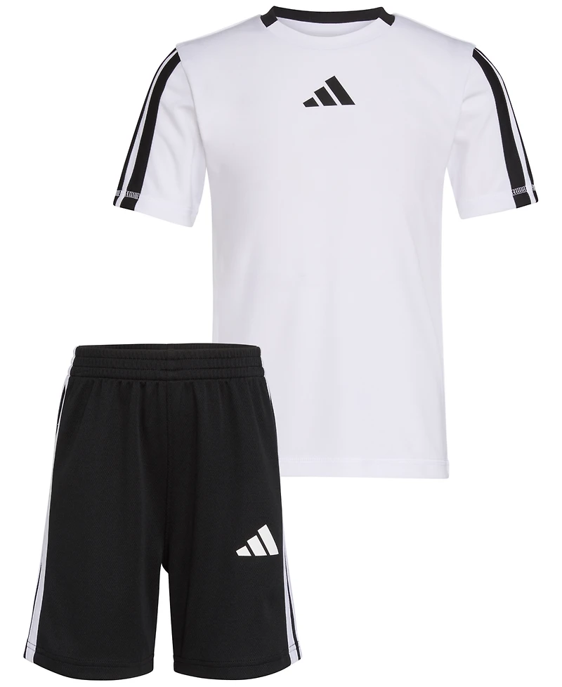 adidas Toddler & Little Boys Short-Sleeve Soccer T-Shirt & Shorts, 2 Piece Set