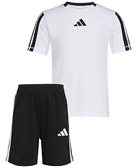 adidas Toddler & Little Boys Short-Sleeve Soccer T-Shirt & Shorts, 2 Piece Set