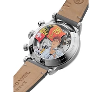 Raymond Weil Men's Swiss Automatic Chronograph Millesime Tri-compax Largo Winch Gray Leather Strap Watch 40mm - Limited Edition