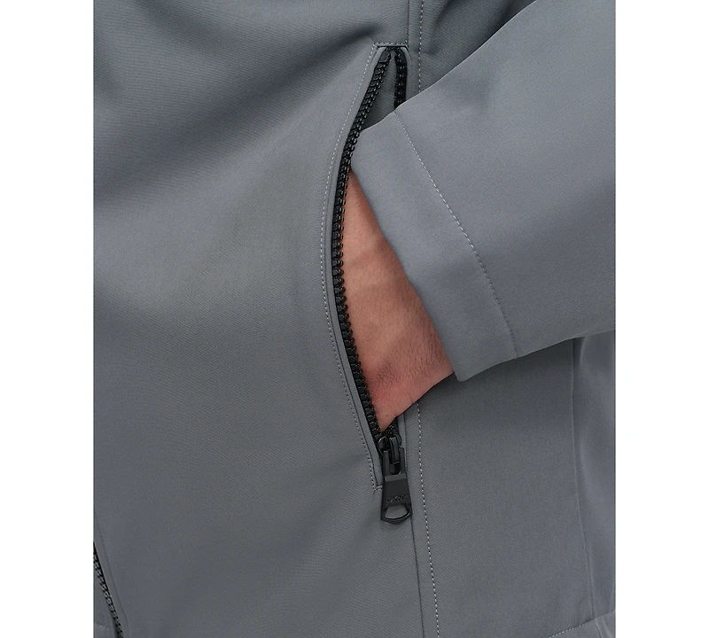 Dkny Men's Zip-Front Hooded Logo Jacket