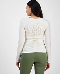 I.n.c. International Concepts Women's Ruched-Front Top, Exclusively at Macy's