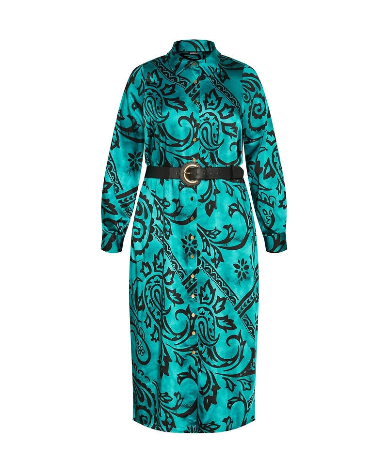 City Chic Plus Sienna Print Dress