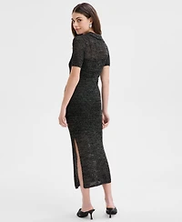 I.n.c. International Concepts Women's Pointelle Collared Sweater Dress, Exclusively at Macy's