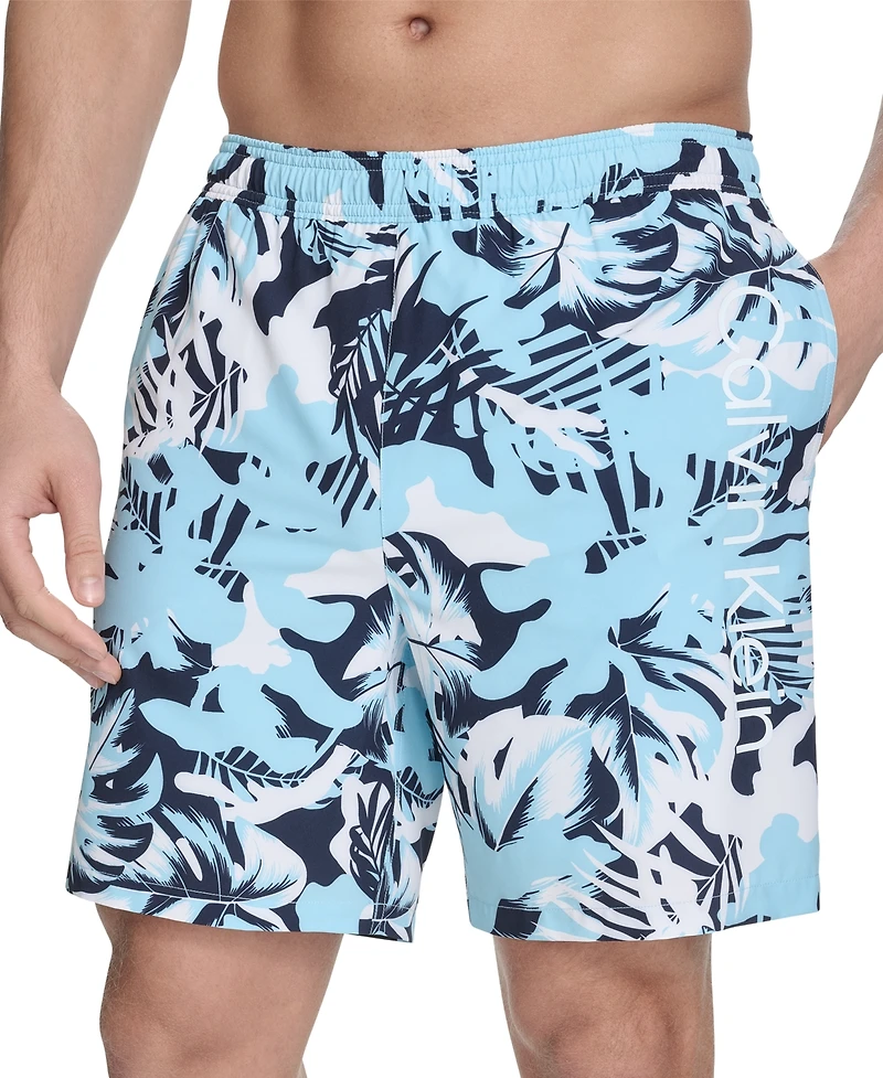 Calvin Klein Men's Regular-Fit Quick-Dry 5" Swim Trunks with Compression Short Liner