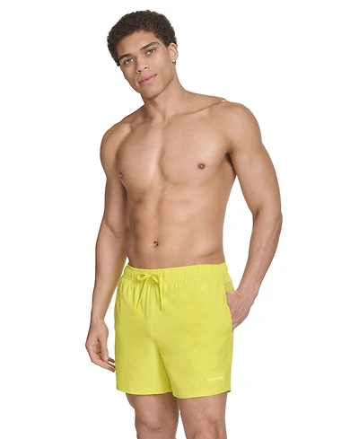Calvin Klein Men's Core Euro Regular-Fit Quick-Dry 5" Swim Trunks with Compression Short Liner