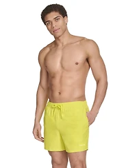 Calvin Klein Men's Core Euro Regular-Fit Quick-Dry 5" Swim Trunks with Compression Short Liner