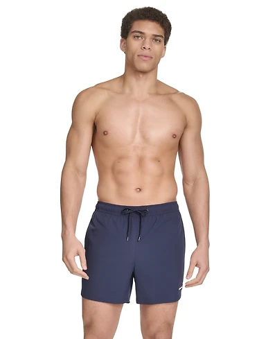 Calvin Klein Men's Core Euro Regular-Fit Quick-Dry 5" Swim Trunks with Compression Short Liner