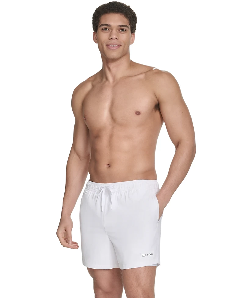 Calvin Klein Men's Core Euro Regular-Fit Quick-Dry 5" Swim Trunks with Compression Short Liner