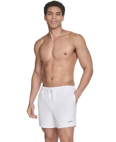 Calvin Klein Men's Core Euro Regular-Fit Quick-Dry 5" Swim Trunks with Compression Short Liner
