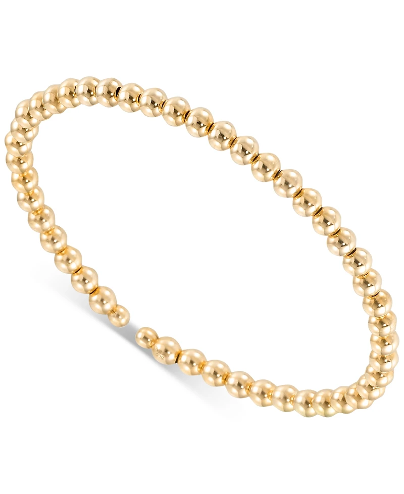 Beaded Flex Bangle Bracelet in 10k Yellow Gold