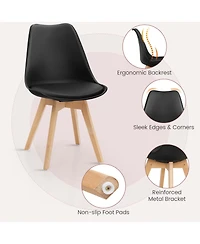 5 Pcs Dining Set Modern Round Dining Table 4 Chairs for Small Space Kitchen