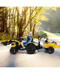 12V 3 in 1 Kids Ride On Excavator with Shovel Bucket and Music
