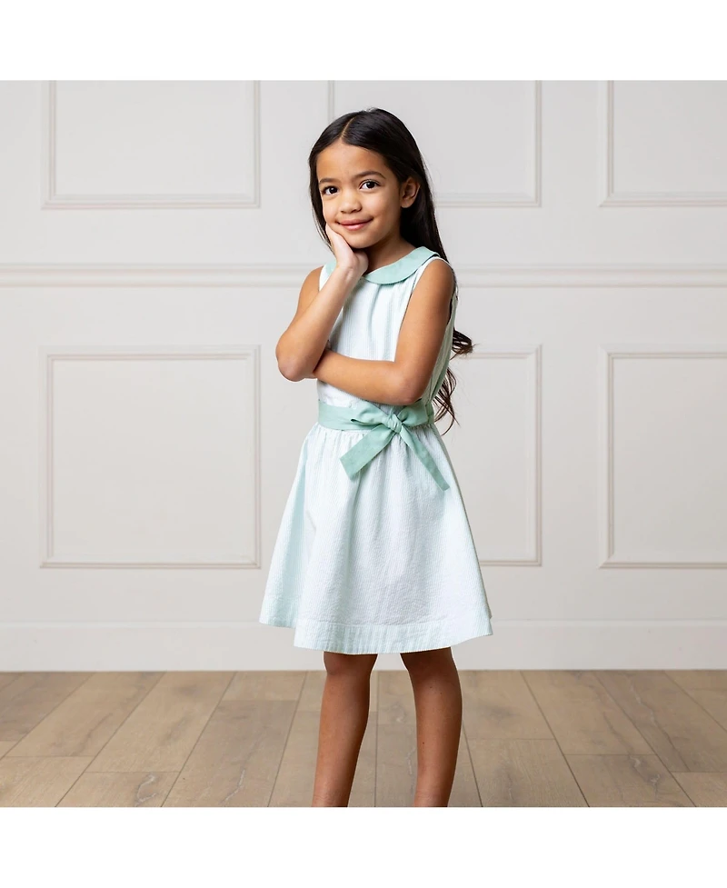 Hope & Henry Toddler Girls Peter Pan Collar Seersucker Dress