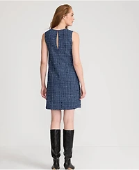 Lands' End Women's Washable Tweed Sleeveless Above the Knee Dress