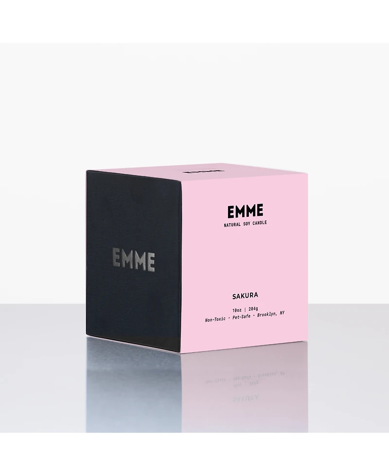 Emme nyc Natural Soy Sakura Scented Candle Jar, 10 oz