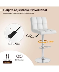 Modern Swivel Bar Stools Set of with Heavy-duty Metal Base & Footrest Back