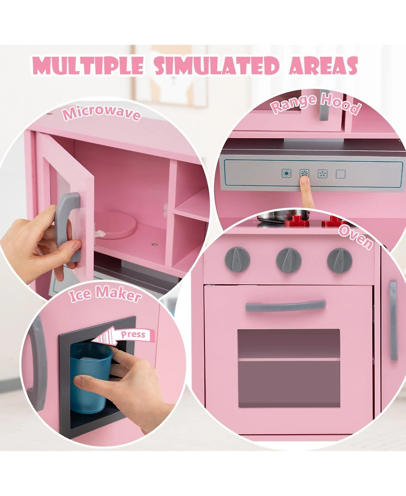 Wooden Pretend Play Kitchen Set for Toddlers Fun and Durable Toy for Creative Play