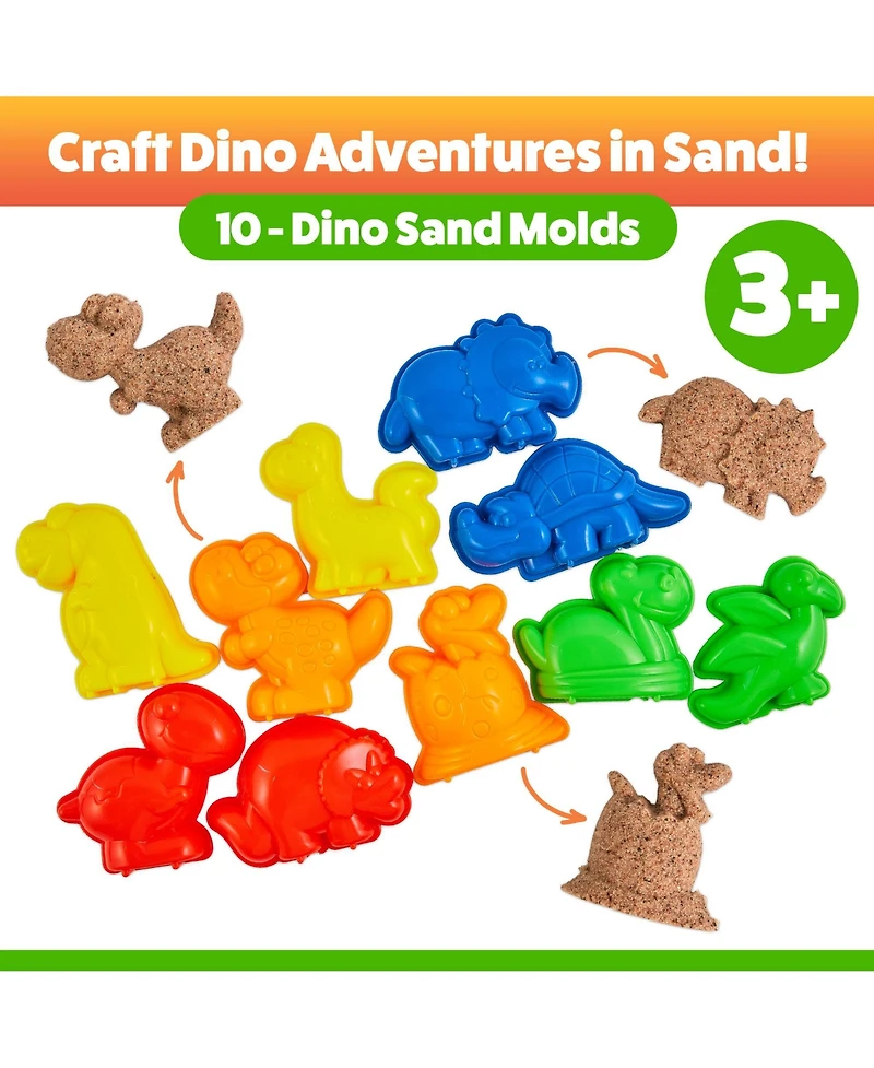Usa Toyz Dinosaur Sand Molds Beach Toys for Kids- 23pk